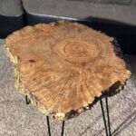 Figured Maple Burl Side End Table