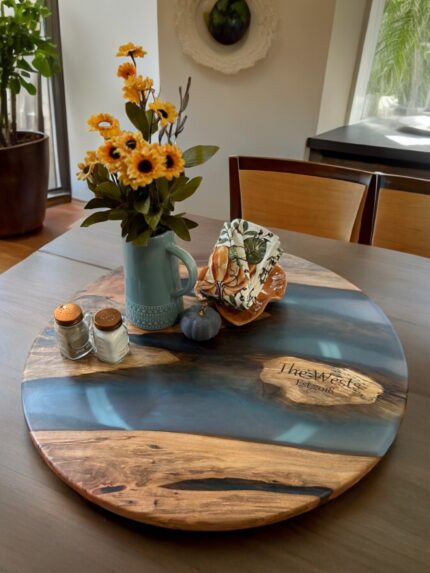 Wood & Epoxy Lazy Susan